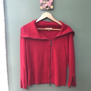 CAbi Red Zip Up Jacket Size M